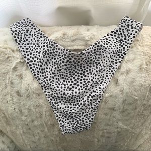 ZAFUL black and white spotted High Leg Bikini Bottom